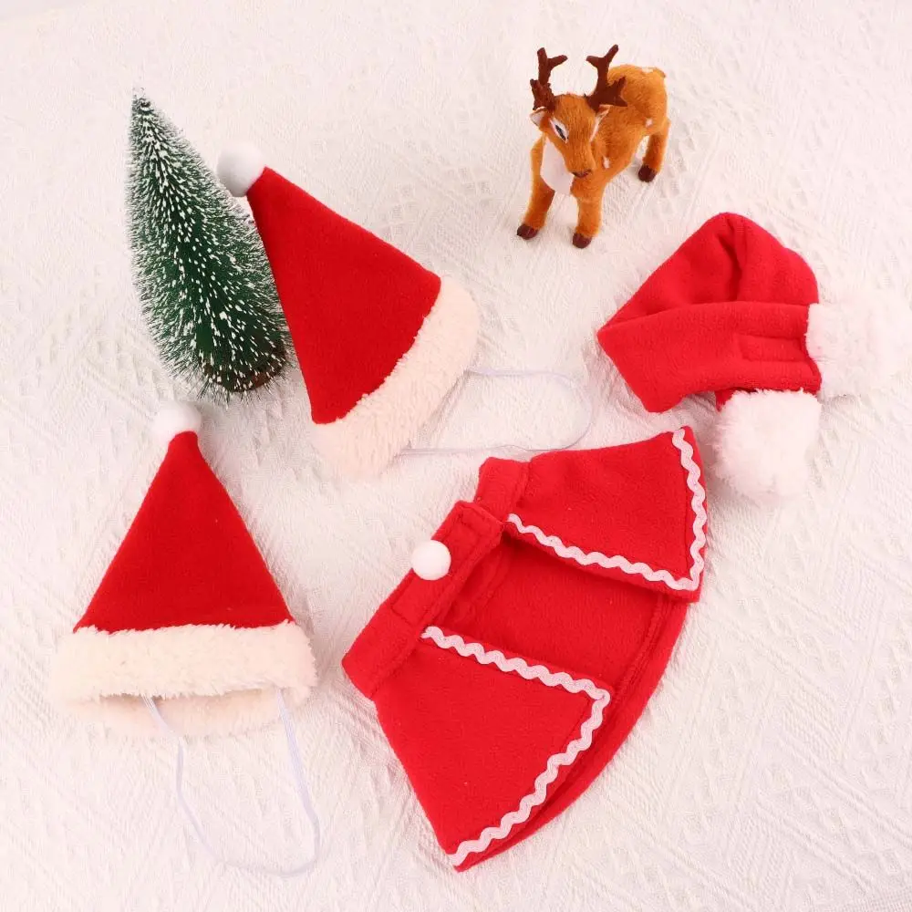 Cute Winter Pet Cloak Dog Cat Christmas Clothes Warm Puppy Santa Red Scarf Hat Head Funny Christmas Pet Costume Dog Cat Cloaks - Image 11